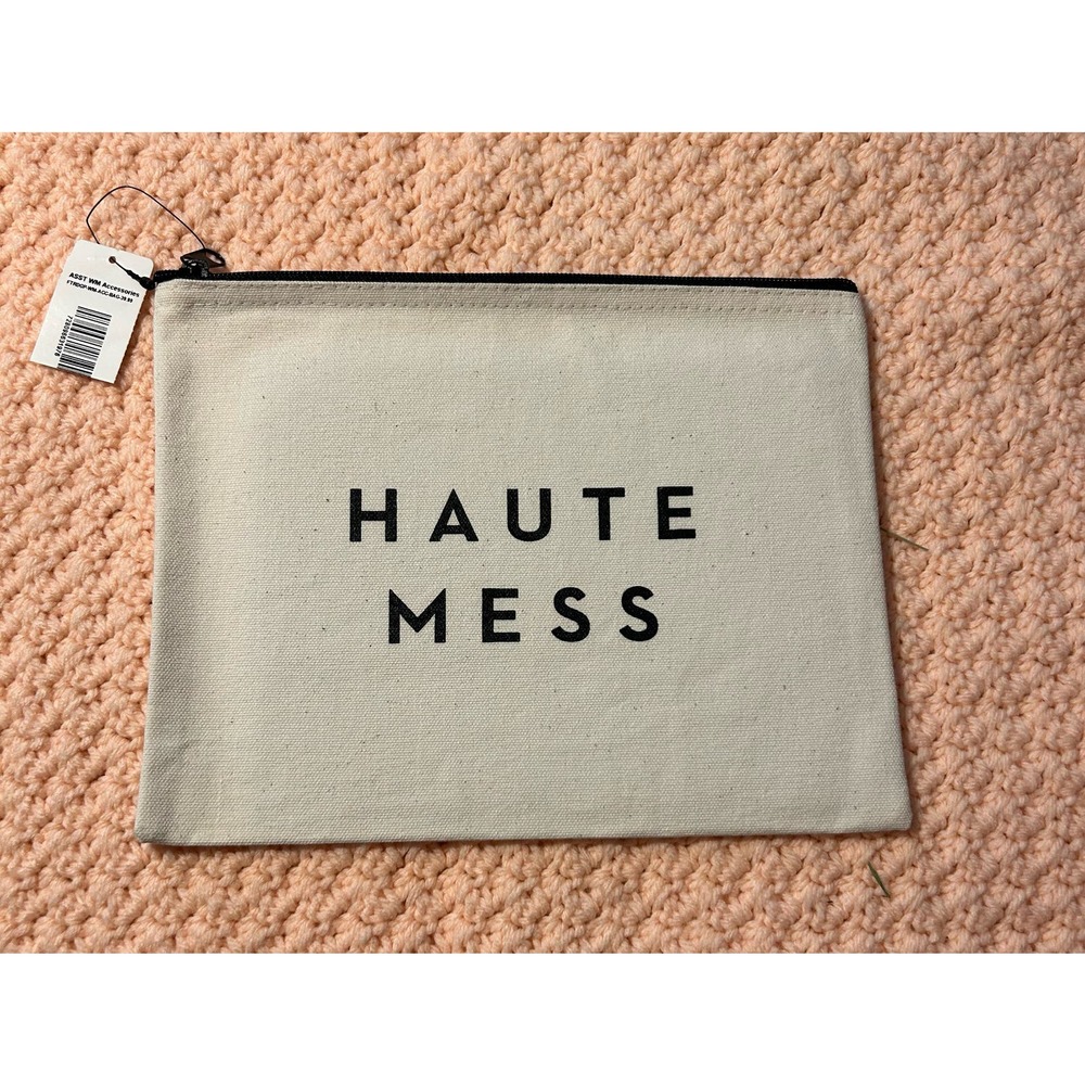 Milly Zip Pouch Clutch Bag Cream Haute Mess WATER-RESISTANT NEW